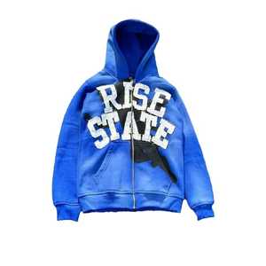 Alta calidad 500 Gsm hombres algodón grueso pesado francés Terry pulóver Sudadera con capucha bordada de gran tamaño polar gota hombro-para invierno - Product Image 3