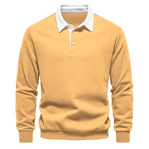 Sudadera de Cuello Polo de Manga Larga para Hombre, Otoño 2026, Básica, Informal, Versátil, de Alta Calidad, al por Mayor, Camisetas Polo OEM - Product Image 5