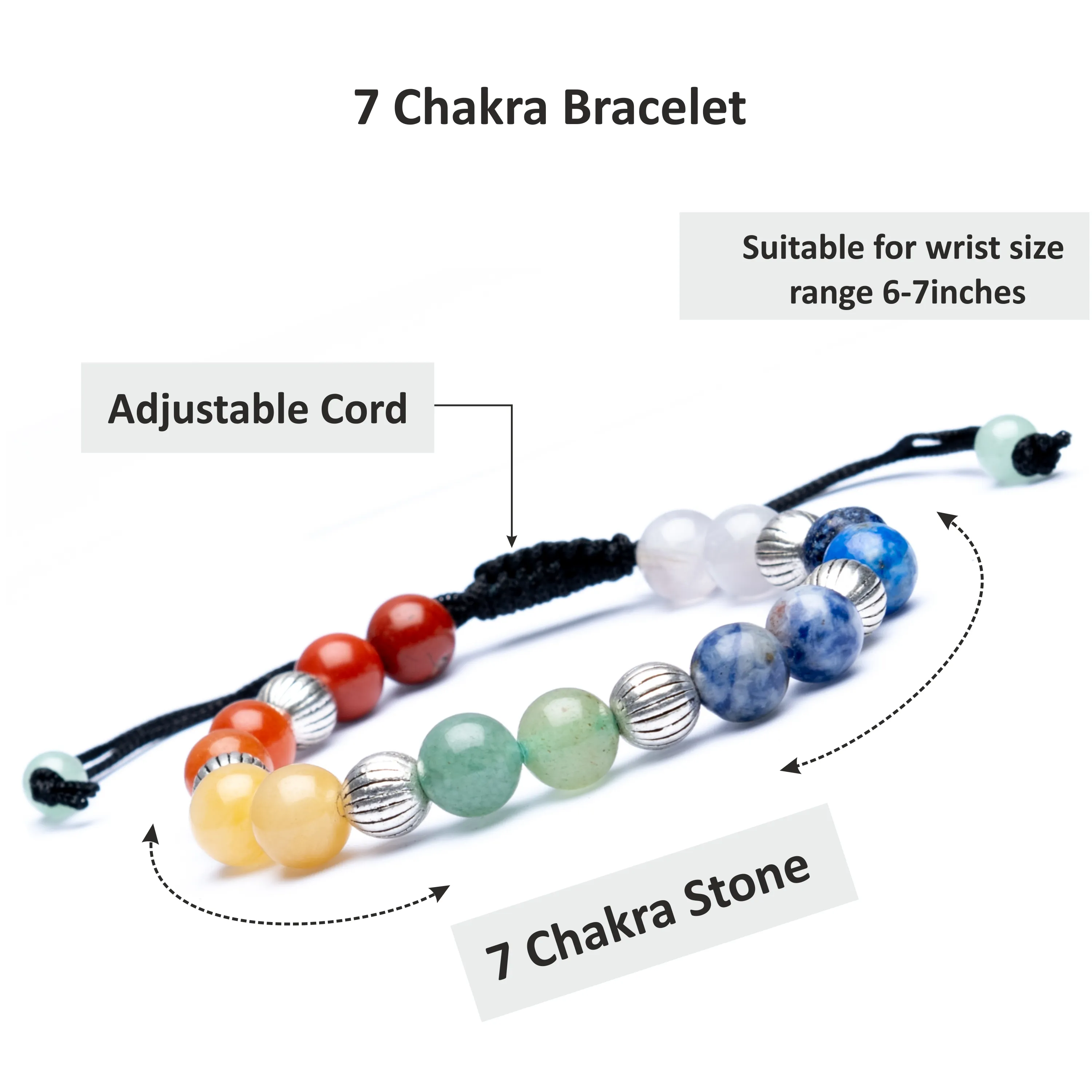 7 Chakra Oval Stones Set Natural Healing Crystal Bracelets Engraved Symbols crystal stones bracelets for men and women gift item