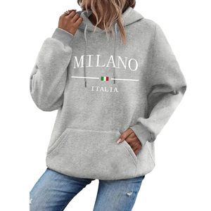 Sudadera con capucha de gran tamaño con hombros caídos para mujer, sudaderas con logotipo personalizado, jersey de talla grande, Sudadera con capucha de lana, ropa de calle de moda de invierno - Product Image 3