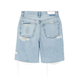 Pantalones cortos vaqueros personalizados OEM para mujer, pantalones cortos de lona transpirables personalizados para mujer, 100% pantalones cortos de algodón, pantalones cortos cargo lavados de mezclilla informales personalizados - Product Image 5