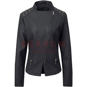 2026 New Arrival Customized <b>Women's</b> Genuine Leather Jackets Stand Collar Breathable Knitted Winter in Bulk Quantity - Product Image 3