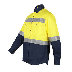 Vêtements de travail en gros, chemise et pantalon cargo haute visibilité, tissu uniforme, vêtements de travail en 2 pièces avec bande réfléchissante - Product Image 4