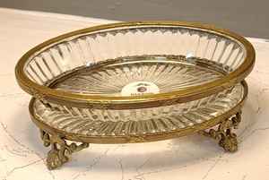 Cuenco de cristal de nuevo diseño con metal con forma ovalada de trabajo en relieve para Decoración de mesa y servicio - Product Image 3