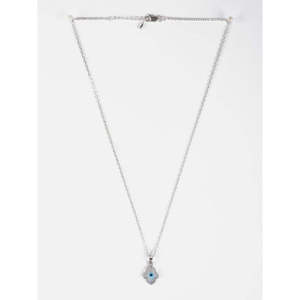 Collier pendentif main Hamsa et œil protecteur en argent sterling 925 - Charme tendance - Product Image 4