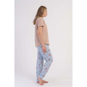 KADIN P.SUPREM O YAKA KISA KOL ETEGI OVAL PIJAMA TAKIM - สีเบจ - สีเบจ - Product Image 3