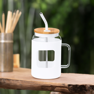 Vaso Personalizzato Jacin in Vetro e Bambù - Gadget Premium per Bevande - Product Image 3