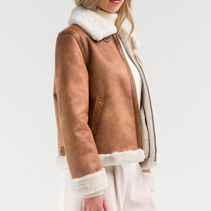 ออกแบบโลโก้ตามสั่ง เสื้อแจ็คเก็ตคอตั้งแฟชั่นสำหรับผู้ชาย บุหนา ใส่สบาย สำหรับฤดูหนาว แจ็คเก็ตหนังแกะสำหรับผู้ชาย - Product Image 5