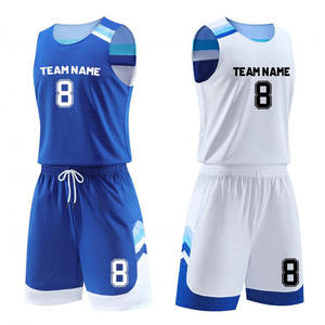 Camiseta de Baloncesto Personalizada de Venta Caliente, Azul y Blanca, Doble Uso, Transpirable, Tallas Grandes, Uniforme para Jugadores de Baloncesto - Product Image 6