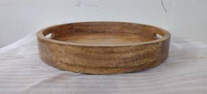 Bandeja Redonda de Madera 100% Natural a un Precio Razonable, Bandeja de Servir de Madera de la Mejor Calidad, Color Natural, Pulido de Alta Calidad - Product Image 5