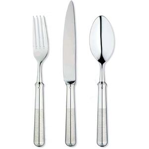 Ensemble de 5 couverts en acier inoxydable plaqué couleur argent Fourchette Cuillère Couteau Fourchette Ensembles de couverts Passe au lave-vaisselle Qualité standard - Product Image 6