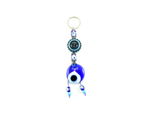 Llavero con Mosquetón DAFNI BIG PAZAR con Cuentas de Ojo Turco - Diseño Metálico 3D de Moda con Puntas Esmaltadas Únicas e Impresión en Relieve - Product Image 1