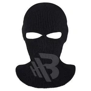 Balaclava หน้ากากเต็มหน้าถักอบอุ่นคุณภาพสูงหนึ่งรูหน้ากากสกีผู้ใหญ่ไหมพรมฤดูหนาวสำหรับทุกเพศ