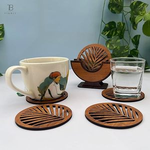 Dessous de verre en bois de style classique faits à la main vaisselle en bois découpée au laser pour la cuisine, l'hôtel et le restaurant - Product Image 4