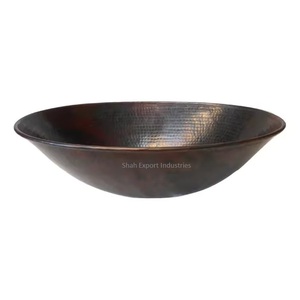 Top Selling Copper Wash Basin in Round Shape Elegant <b>for</b> Hotel Villas Resort Bathroom Accessories Wash Basin - Product Image 2