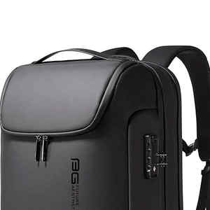 Mochila para ordenador portátil impermeable Unisex de negocios de moda con cierre de cremallera compatible con portátil de 17,3 pulgadas para viajes - Product Image 5