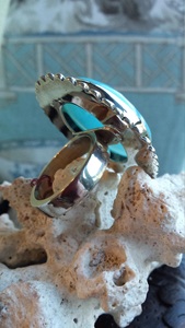 925แฮนด์เมดแหวนเงินสเตอร์ลิงประดับอัญมณีพลอยคาลซิโดนีทรงวงรีกว้างสำหรับเป็นของขวัญแต่งงานวันเกิด - Product Image 3