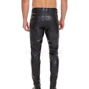 Pantalones de cuero de color sólido al aire libre Venta caliente Pantalones de cuero genuino Nuevo diseño Pantalones de cuero para hombres - Product Image 3