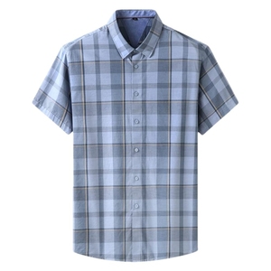 Chemise décontractée pour homme en coton 100% de haute qualité, respirante, à manches courtes, pour l'été, avec logo personnalisé - Product Image 5