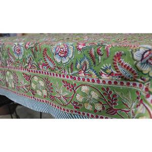ผ้าปูโต๊ะพิมพ์ลายดอกไม้ ทำด้วยมือจากอินเดีย ผ้าฝ้าย 100% ขนาด 60 x 90 นิ้ว ลายทาง ผ้าไม่ทอ สำหรับใช้ในบ้านและโรงแรม - Product Image 3