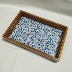 ถาดเสิร์ฟไม้อะคาเซียทำด้วยมือถาดไม้ตกแต่งบ้านขนาดใหญ่ถาดไม้ใส่อาหารเรียกน้ำย่อยเป็นมิตรกับสิ่งแวดล้อมถาดตกแต่งผลไม้ - Product Image 2