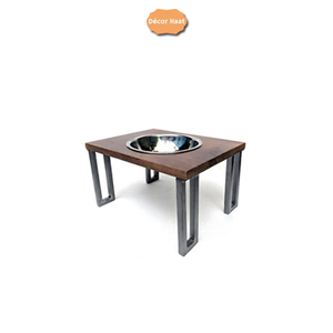 Comederos para mascotas de acero inoxidable ecológicos y modernos cuencos de comida y agua para perros de último diseño con soporte de madera precio al por mayor - Product Image 1