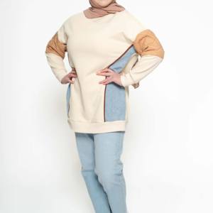 Sudadera Musulmana Modest Islámica para Mujer, Camisas Largas con Dobladillo Asimétrico, Mangas Largas, Capucha, Transpirable, para Invierno, Ejercicio, Correr - Product Image 3