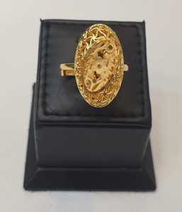 Conjunto de Joyería Étnica Chapada en Oro de 24K para Mujer, Collar, Pendientes, Anillo, Diseño de Borlas, Joyería de Aleación para Boda - Product Image 4