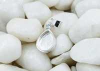 Pendentif en argent sterling 925 massif de haute qualité, forme poire 10x8mm, serti clos, fait main, écoresponsable, styles personnalisés, apprêts de bijouterie