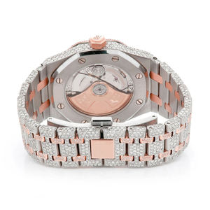 Wholesale Luxury Stainless Steel Custom Moissanite Diamond <b>Watches</b> Hip Hop Style Fully Iced Quartz Octagon Roman Numeral ETA - Product Image 6