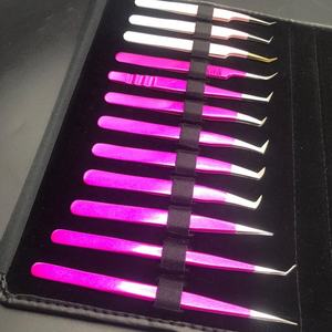 Vente en gros de pinces professionnelles solides en acier inoxydable pour extension de cils, couleur personnalisée, poignée pointue en diamant, durable et personnalisée - Product Image 6