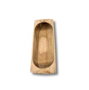 Bol à pâte en bois de paulownia rustique fait à la main - Plateau long pour baguette décoratif pour centre de table de ferme et fabrication de bougies - Product Image 3