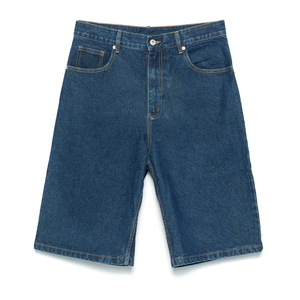 Pantalones vaqueros cortos de verano personalizados por fabricante, pantalones vaqueros cortos oscuros con bolsillo para hombre - Product Image 1