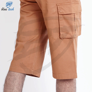 Shorts cargo pour hommes, taille élastique, séchage rapide, léger, multi-poches, grande taille, respirant, décontracté, été, extérieur, toile vintage - Product Image 6