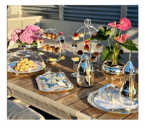 ชั้นวางคุ้กกี้ทำจากสแตนเลสลายดอกไม้ถาดตั้งสำหรับวางคุกกี้เค้กลายดอกไม้ - Product Image 3