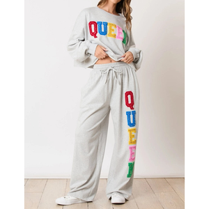 Conjunto Deportivo de Sudadera Holgada con Cuello Redondo 100% Algodón y Pantalones Jogger para Mujer, Estilo Urbano, Invierno - Product Image 3