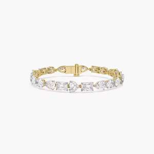 5,0mm corte esmeralda chapado en oro esterlina lujo Moissanite diamante tenis pulsera forma mixta joyería fina - Product Image 6