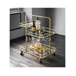 Chariot de service de forme personnalisée de dernière génération, chariot de service alimentaire à 2 niveaux en acier et en verre à un prix attractif - Product Image 2