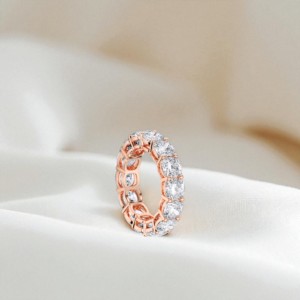 Bague d'éternité en diamant taillé sur coussin 10.00 carats Moissanite 10K14K18K or massif E-F/VVS-VS - Product Image 3