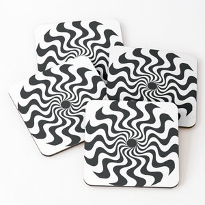 Square Shaped Enamel Printed <b>and</b> Bamboo <b>Coasters</b> for Cold & Hot Drink Tabletop Protection Colorful Pattern Table Mats <b>Placemats</b> - Product Image 6