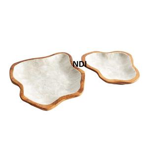 ชามเสิร์ฟไม้ทำด้วยมือสำหรับสลัดผลไม้ภาชนะบนโต๊ะอาหารการตกแต่งที่มีเอกลักษณ์ - Product Image 3