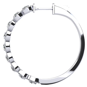 Pendiente de aro de diamante cultivado en laboratorio de forma redonda de 2ct para mujer VS Clarity EF Color en joyería fina de oro sólido de 14K del fabricante - Product Image 4