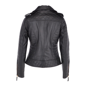 Gants en cuir véritable de qualité supérieure pour femmes, coupe ajustée tendance, style motard à la mode, vêtements décontractés confortables - Product Image 5