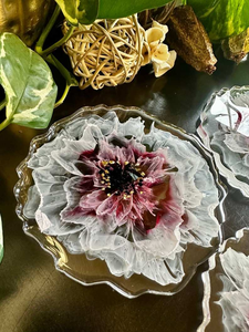 Premium Quality 6-Piece Customized Color Durable <b>UV</b> Printed Modern Art Design <b>Resin</b> Coaster Set for Home Decor - Product Image 4