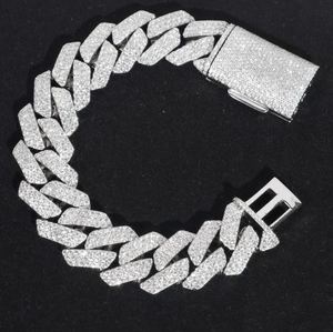 Iced 18mm Cuban Link <b>Bracelet</b> VVS Clarity Diamonds 8 Inch Hip Hop Bling 9 Bangle <b>Bracelets</b> <b>for</b> <b>Men</b> Women Birthday Gift Jewelry - Product Image 1