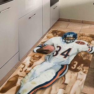 Alfombra Estampada de Walter Payton en Color Marrón - Fácil de Limpiar, Diseño Personalizado, Alfombra Suave No Tejida - Product Image 1