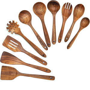 Sustainable Vintage Wooden Kitchen Tools <b>Small</b> Rustic Wooden Spoon and Spatula Traditional Handmade Wood Kitchenware for Cooking - Product Image 1