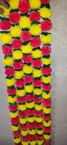 Guirnalda de caléndula de cuerdas largas Amarilla y Naranja tradicional hecha a mano, flor artificial colgante, flores decorativas para boda, OEM - Product Image 5