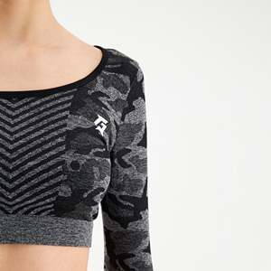 Black Camo Seamless Crop Top Comfortable Camisoles & Tanks - Product Image 5