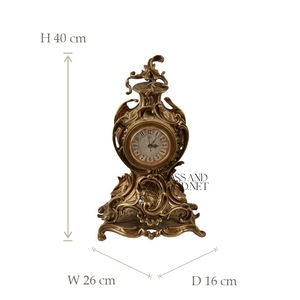 antique brass <b>vintage</b> <b>clock</b> set with ornate candelabras handcrafted luxury decorative centerpiece classic design - Product Image 5